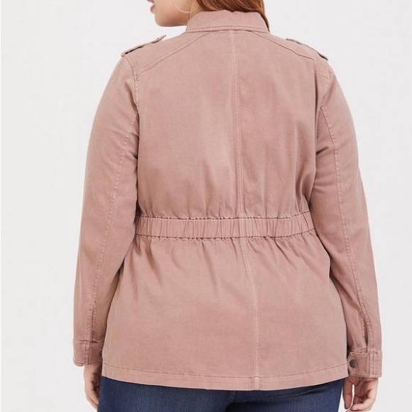 NWOT Torrid Essential Twill Anorak Utility Chore Jacket Pink Clay - Picture 9 of 16